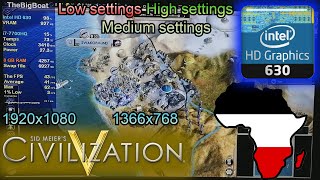 Civilization V with NO GPU  Intel HD Graphics 630 8 GB RAM No SSD [upl. by Nomelif]