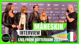 ITALY EUROVISION 2021 Måneskin  Zitti E Buoni INTERVIEW  Eurovision winner [upl. by Mikey79]