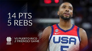 Mikal Bridges 14 pts 5 rebs vs Puerto Rico Friendly Game [upl. by Zantos990]