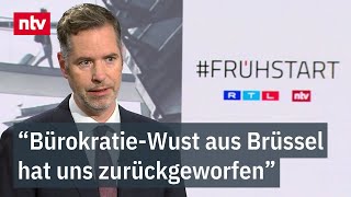 quotBürokratieWust aus Brüssel hat uns zurückgeworfenquot FDPPolitiker Dürr im Frühstart  ntv [upl. by Lhary]