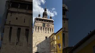 The Tower Clock in the medieval town of Sighisoara  Is this the most beautiful town in Romania [upl. by Neltiak525]