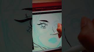 Doing the LINE ART on Procreate ✦ Girl Portrait art sketch drawing [upl. by Zachery92]