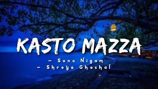 Kasto Mazza lyrics  Parineeta  Sonu Nigam Shreya Ghoshal  cinephilescorner [upl. by Bree500]