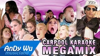 CARPOOL KARAOKE MEGAMIX ft James Corden amp All The Artists 20152016 [upl. by Pillsbury]