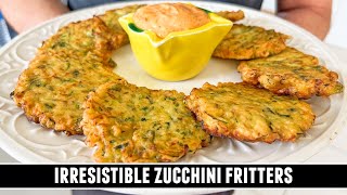 EASY Zucchini Fritters Recipe  Quick amp Crispy Zucchini Fritters [upl. by Lesko231]