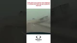 🚛🛑¡Hazaña en la MéxicoPuebla Un trailero se queda sin frenos y logra evitar un accidente mayor [upl. by Gridley]