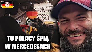 BERLIN tu POLACY ŚPIĄ w MERCEDESACH CHATA na KÓŁKACH [upl. by Alyel185]