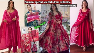 summer special anarkali dress review partywear anarkali gown haulanarkali salwar suite review gown [upl. by Eseuqram]