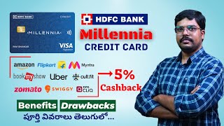 HDFC Millennia Credit Card review in telugu  HDFC Credit Card Benefits  Telugu [upl. by Raynor]