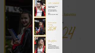 WHITE HIGH SCHOOL GRADUATION PARTY INVITATION  Canva Template  Class of 2024 Graduation [upl. by Notecnirp]