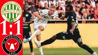 Highlights Ferencvaros vs fc midtjylland  11  Qualifications champions league 2024  goals [upl. by Trab]