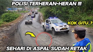 Polisi TerheranHeran  Baru Sehari Di Aspal Sudah Retak Tanjakan Batu Jomba [upl. by Aikym561]