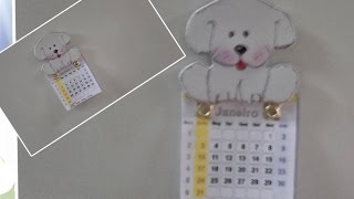 COMO FAZER IMÃ DE GELADEIRA CACHORRINHO PORTA CALENDÁRIO 2016 [upl. by Maro]