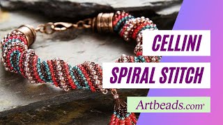 How to do the Cellini Spiral Stitch  Artbeadscom Seed Beading Tutorial [upl. by Hanan]