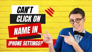 Cant Click On Name In iPhone Settings [upl. by Aissatan]