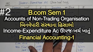 2 IncomeExpenditure Ac ઊપજખર્ચ ખાતું  Practical Solution  NPO  Financial Accounting [upl. by Malcom782]