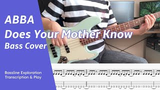 ABBA  Does Your Mother Know  Bass Cover [upl. by Nodnarbal790]