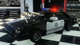 GTA 5  DLC Vehicle Customization  Vapid Dominator FX Interceptor Fox Body Mustang Cop Car [upl. by Fevre]