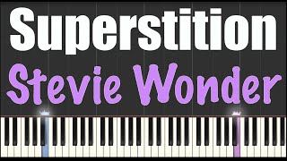 Superstition  Stevie Wonder  Piano Tutorial [upl. by Mapes826]