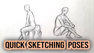 Simple Sketching Exercises For Beginners  Quick Sketching Poses to Practice  Sketch Human Figure [upl. by Llirpa416]