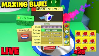 MAXING OUT DIGITAL BEES BLUE DRIVES 🔵 15k2k TOTAL DRIVES 🔵 25X YT STICKER TODAY 🔵 BEE SWARM LIVE 🔵 [upl. by Rechaba]