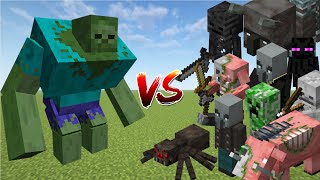 Mutant Zombie VS Minecraft Mobs  Epic Mob Battle [upl. by Lacram929]