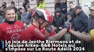 La joie de Jenthe Biermans et de léquipe ArkeaBampB Hotels qui simpose sur La Route Adélie 2024 [upl. by Wolfort]