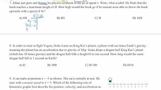 AP Physics 1 1D Kinematics Practice Test Walkthrough  Tips amp Solutions Explained [upl. by Hgielime662]