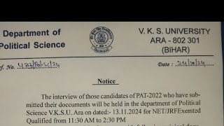 vksu phd interview political science dates out for pat qualified and exempted category [upl. by Purse33]