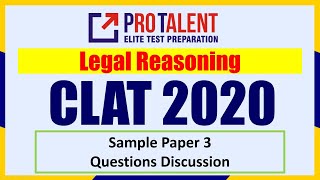 Legal Reasoning  Sample Paper 3  Q amp A for CLAT 2020 [upl. by Armington]