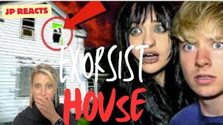 REACTING TO SAM amp COLBY AT THE EXORSIST HOUSE [upl. by Nytsirhc]