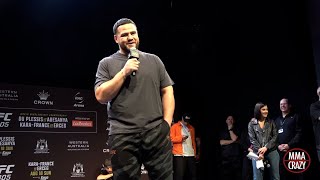 Tai Tuivasa reveals favourite shoe to do a shoey out of UFC 305 QampA [upl. by Gavette]