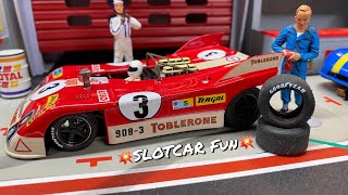 NSR Porsche Slotcar with Ultragrip Tyres on my New 22m Scaleauto Track [upl. by Illa88]