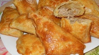 Слоеные пирожки с мясом Рецепт [upl. by Sonja]