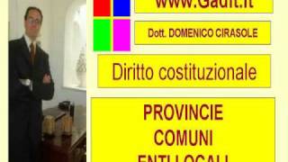 VIDEO LEZIONI DIRITTO COSTITUZIONALE PROVINCIE COMUNI ENTI TERRITORIALI [upl. by Barcellona]