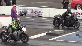 Hayabusa vs Honda CBR 1000RR  superbikes racing [upl. by Naejeillib295]