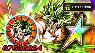 100 NEW LR FULL POWER SSJ BROLY LEVEL 10 LINKS SHOWCASE Dragon Ball Z Dokkan Battle [upl. by Demha]