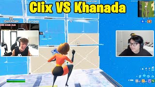 Clix VS Khanada 1v1 TOXIC Fights [upl. by Nwahc]