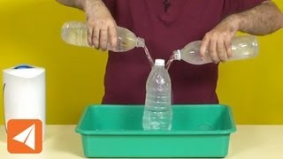 Creating low pressure inside a plastic bottle crushes it  Pressure  Physics [upl. by Arrac]