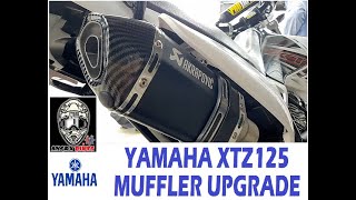 YAMAHA XTZ125 AKRAPOVIC MUFFLER UPGRADE [upl. by Nahsar163]