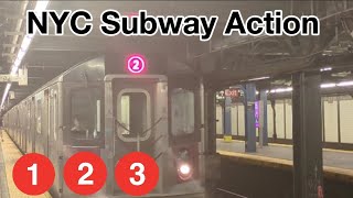 NYC Subway Action  7 Avenue Lines [upl. by Bartel]