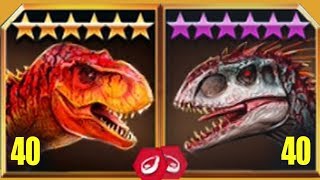 TYRANNOSAURUS REX Vs INDOMINUS REX  Jurassic World The Game [upl. by Leehar]