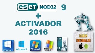 ESET NOD32 ANTIVIRUS 9  ACTIVADOR 2016  32 Y 64 BITS  ECDLM TUTORIALES [upl. by Relyt717]