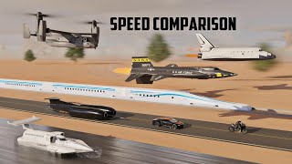 SPEED COMPARISON 3D  Fastest Man Made Objects 3d Comparison [upl. by Ayouqes878]