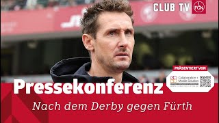 Die PK mit Alexander Zorniger amp Miroslav Klose  Greuther Fürth  1 FC Nürnberg 04 [upl. by Ahsetan472]