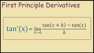 Derivative of tanx from first principles [upl. by Filip]