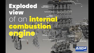 Exploded view of an internal combustion engine  Motor combustión interna explosionado [upl. by Westphal346]