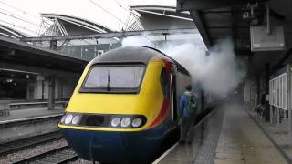 VP185 HST Cold Start Mega Clag in Leeds Station [upl. by Hannahc]