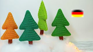 Weihnachtsbaum häkeln 3D Tannenbaum Weihnachtsdeko  für Anfänger [upl. by Sauveur]