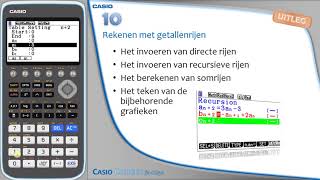 Casio fxCG50  Video 10 Rekenen met getallenrijen [upl. by Suirauqed]